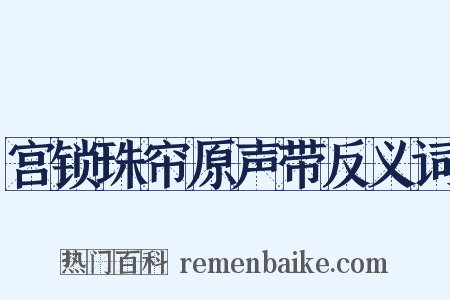 宫锁珠帘原声带反义词是什么意思的图片